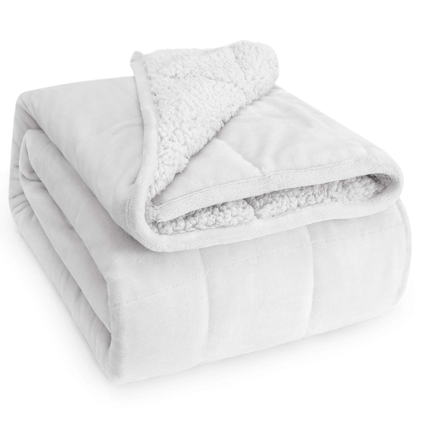 Azalea Marketplace Picks ๐บ: Sherpa Fleece Weighted Blanket, Dual Sided Cozy Fluffy Heavy Blanket, Ultra Fuzzy Throw Blanket with Soft Plush Flannel Top