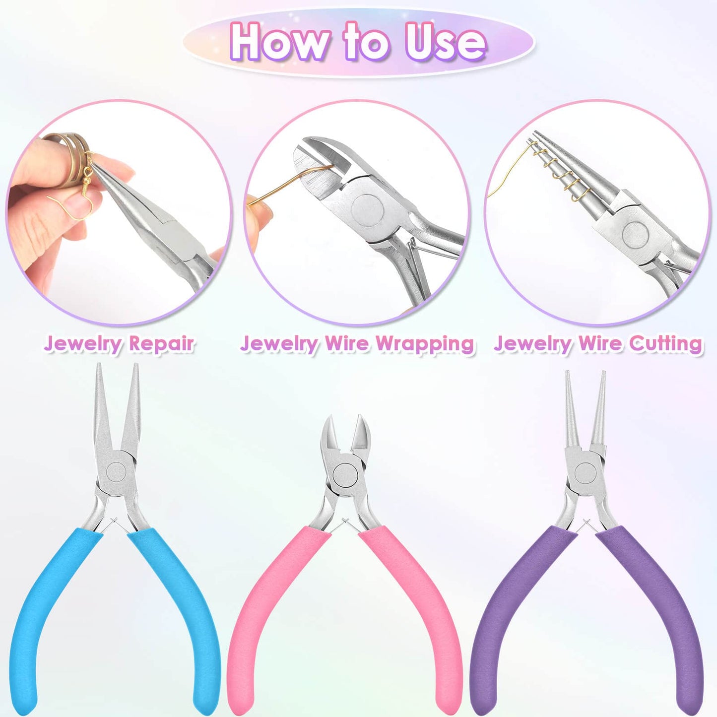 Azalea Marketplace Picks 🌺: Jewelry Pliers Set - Needle Nose, Round Nose and Wire Cutters for Jewelry Making, Repair and Crafts
