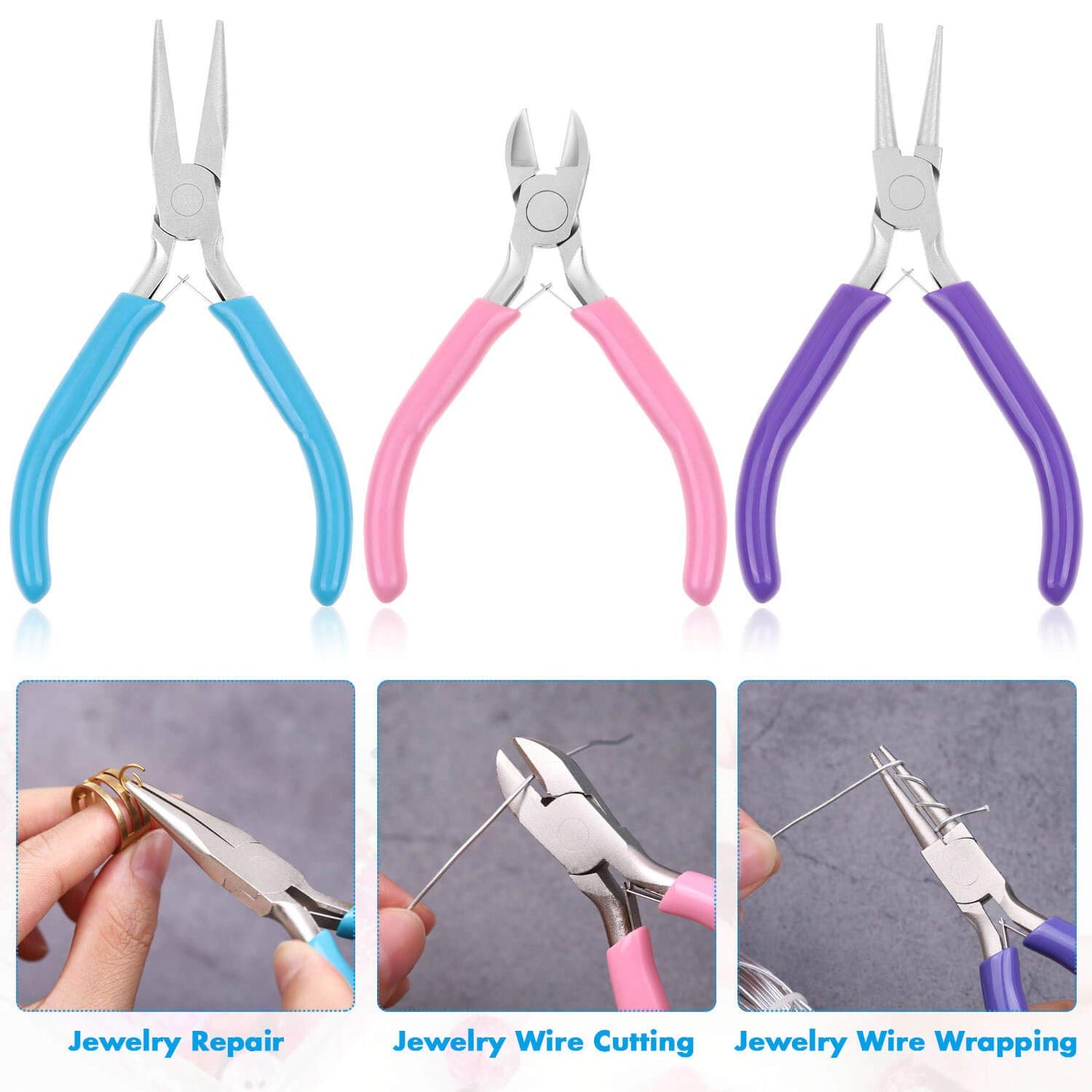 Azalea Marketplace Picks 🌺: Jewelry Pliers Set - Needle Nose, Round Nose and Wire Cutters for Jewelry Making, Repair and Crafts