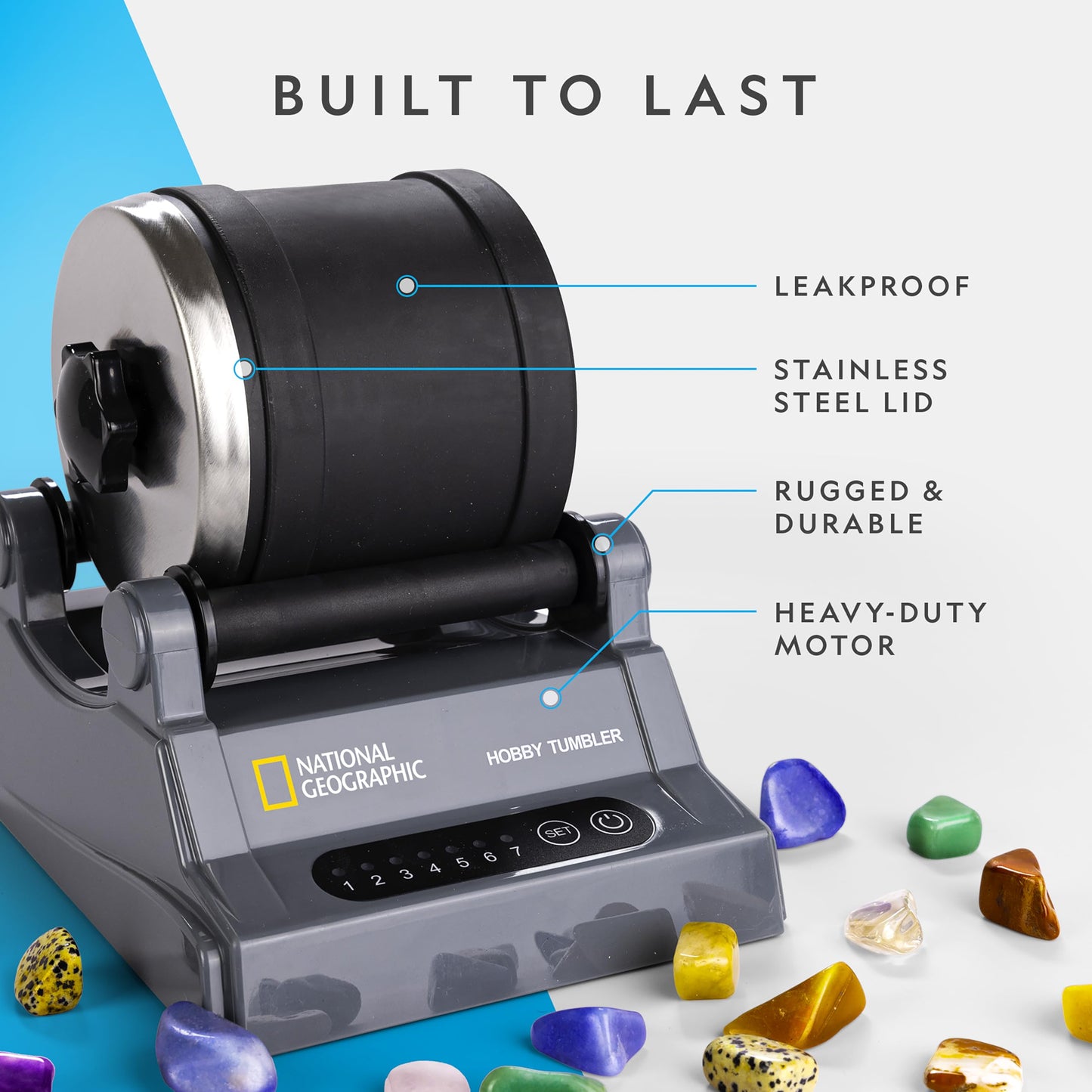 Azalea Marketplace Picks 🌺: Blue Marble National Geographic Rock Tumbler Kit – Hobby Edition Includes Rough Gemstones, and 4 Polishing Grits