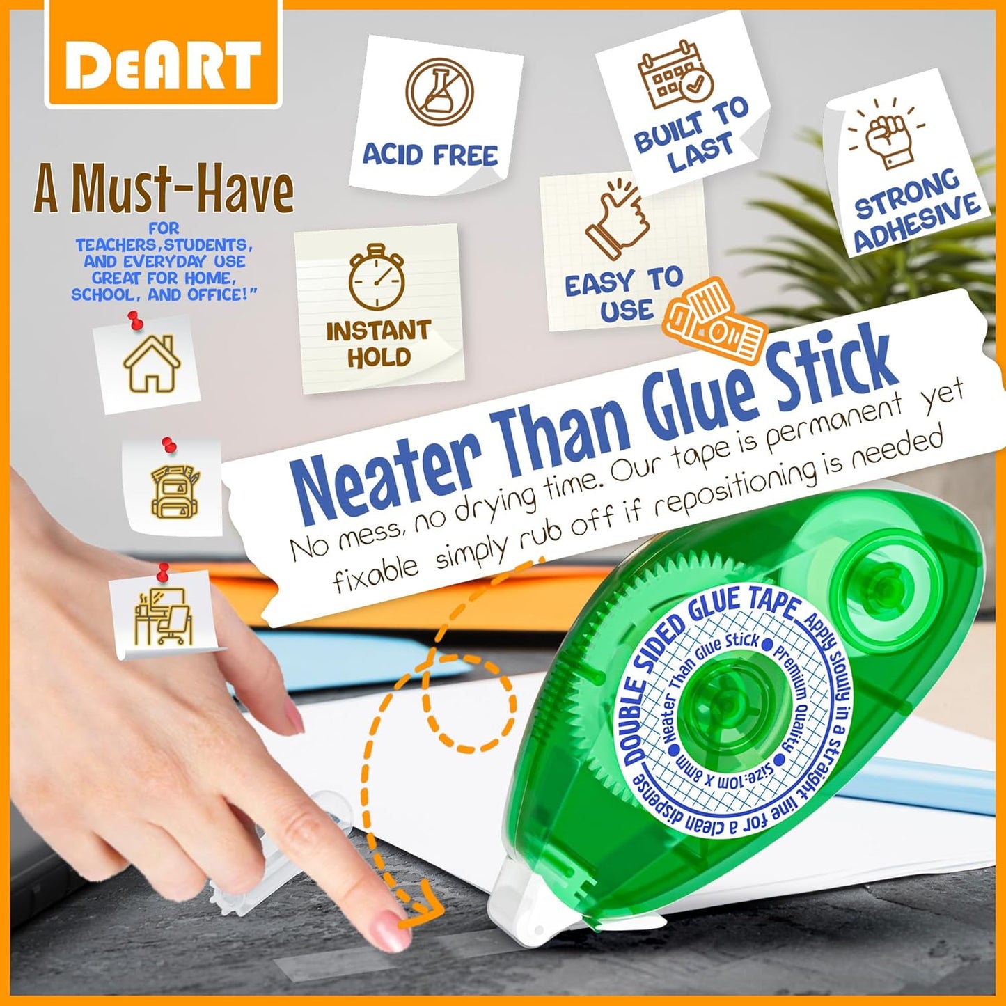 Azalea Marketplace Picks 🌺: Double Sided Tape Scrapbook Tape Roller, Adhesive Glue Runner, Scrapbooking Journaling Supplies 4 Pack