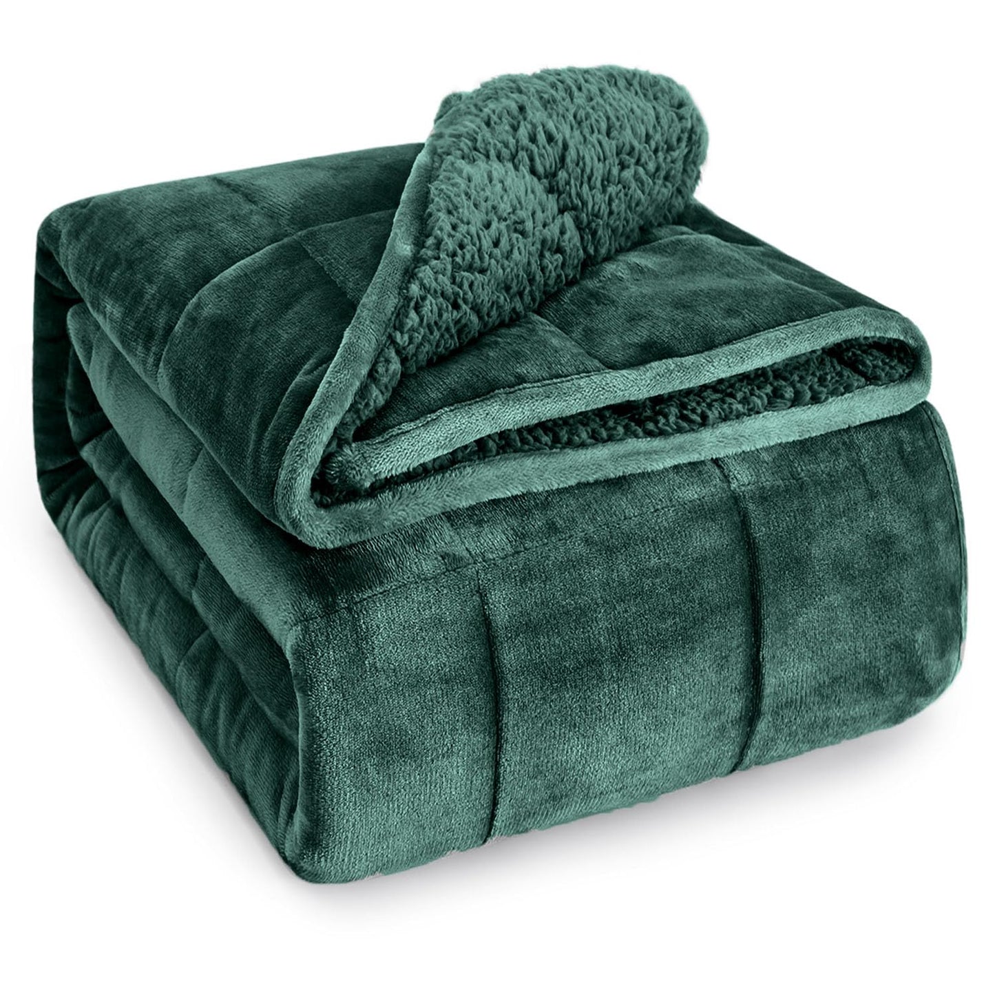 Azalea Marketplace Picks ๐บ: Sherpa Fleece Weighted Blanket, Dual Sided Cozy Fluffy Heavy Blanket, Ultra Fuzzy Throw Blanket with Soft Plush Flannel Top