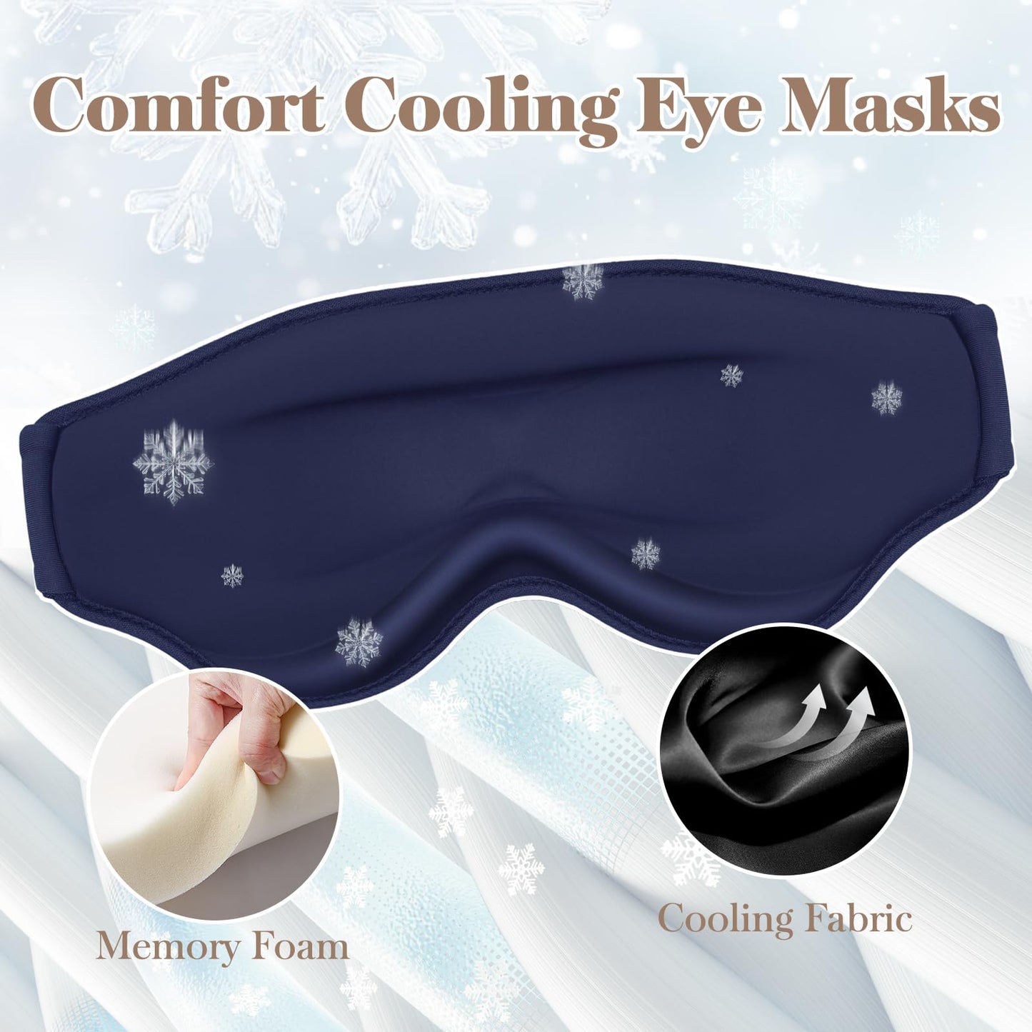 Azalea Marketplace Picks 🌺: 3D Cooling Eye Mask Sleep Mask, Lash Safe, Migraine Ease,  100% Pressure-Free & Light Block-Out Eye Mask for Sleep with Easy Adjustable Strap
