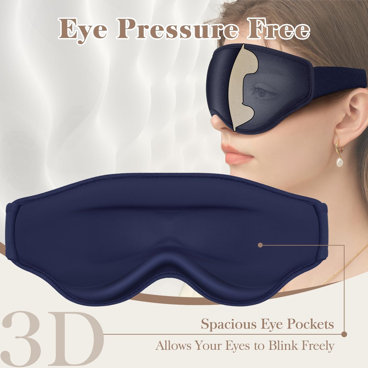 Azalea Marketplace Picks 🌺: 3D Cooling Eye Mask Sleep Mask, Lash Safe, Migraine Ease,  100% Pressure-Free & Light Block-Out Eye Mask for Sleep with Easy Adjustable Strap