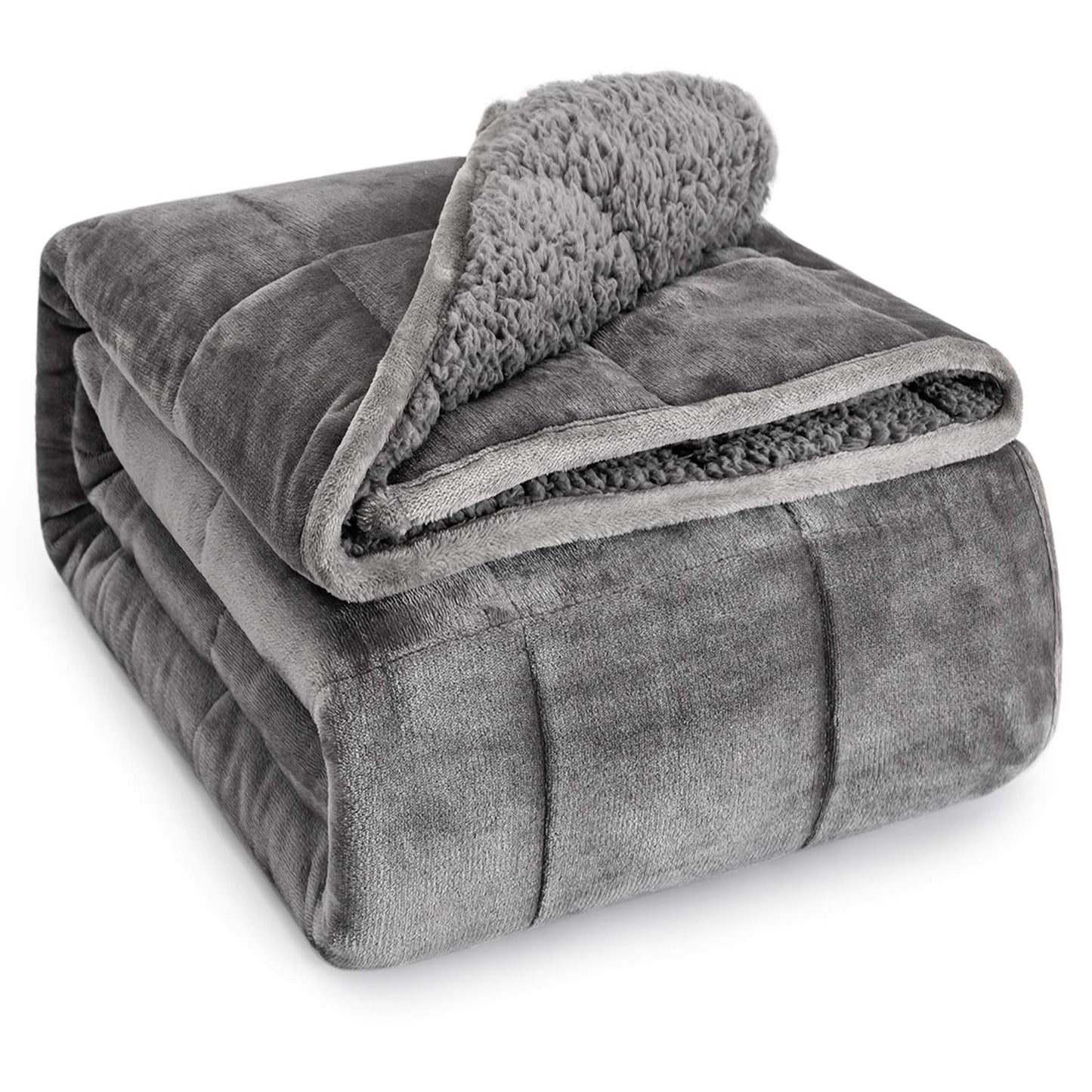 Azalea Marketplace Picks 🌺: Sherpa Fleece Weighted Blanket, Dual Sided Cozy Fluffy Heavy Blanket, Ultra Fuzzy Throw Blanket with Soft Plush Flannel Top